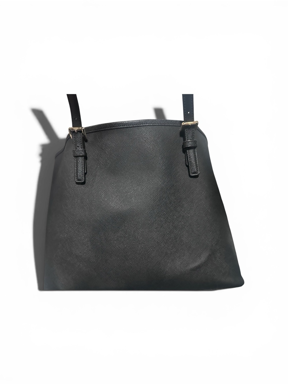 Michael Kors Black Saffiano Leather Tote with Logo Charm - Picture 2 of 6